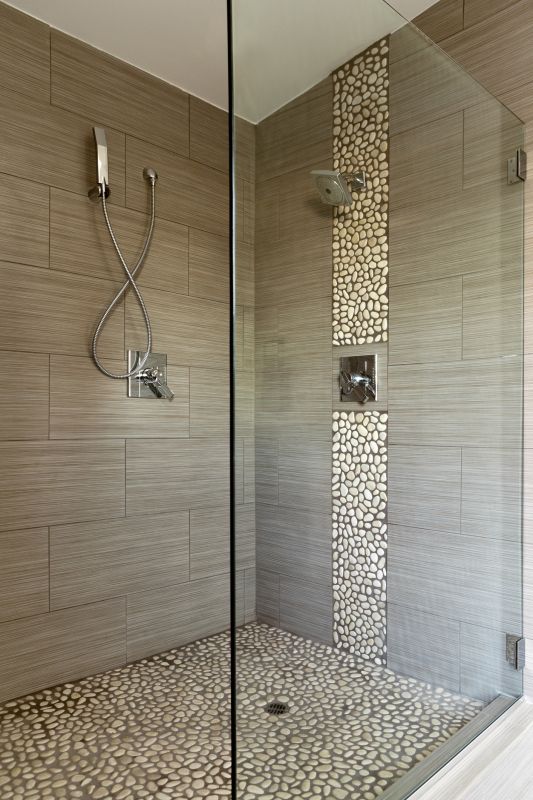 Contemporary Shower with Textured Tiles